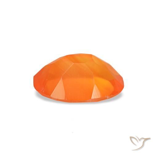 0.37캐럿 천연 밝은 오렌지 카넬리안, 타원형 컷, 6×4.2 mm, 투명한