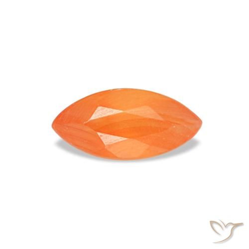 0.14캐럿 천연 밝은 오렌지 카넬리안, 마퀴즈, 5.1×2.4 mm, 투명한