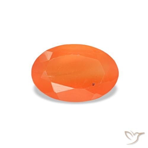 0.38ct 오렌지 카넬리안, 오벌, 투명한