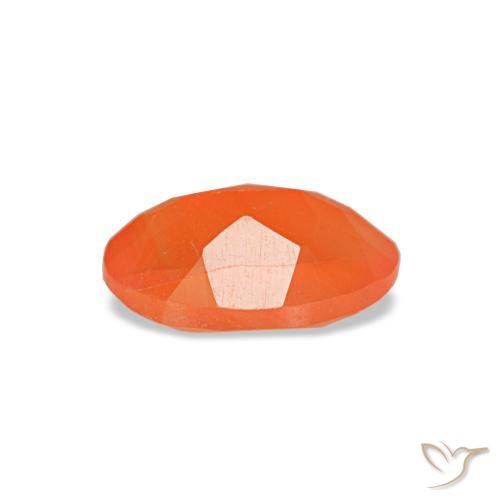 0.38캐럿 천연 미디엄 오렌지 카넬리안, 타원형 컷, 6×3.9 mm, 투명한