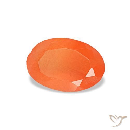 0.36캐럿 천연 밝은 오렌지 카넬리안, 타원형 컷, 6.1×4.1 mm, 투명한
