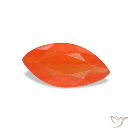 0.44캐럿 천연 밝은 크림슨 레드-오렌지 카넬리안, 마퀴즈, 7.9×3.9 mm, 투명한