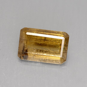 4.12캐럿 천연 골든 브라운 카시테라이트, 에메랄드 컷, 9.4×6.3 mm, SI