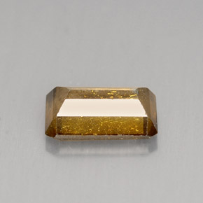 4.12캐럿 천연 골든 브라운 카시테라이트, 에메랄드 컷, 9.4×6.3 mm, SI