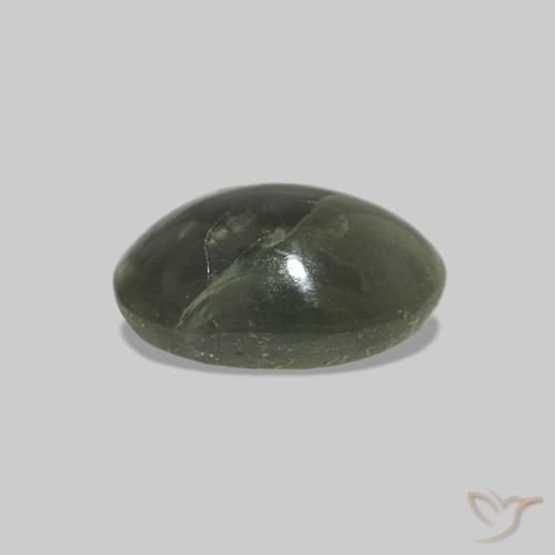 0.69캐럿 천연 모시 그린 Cat's Eye Alexandrite, 타원형, 불투명체