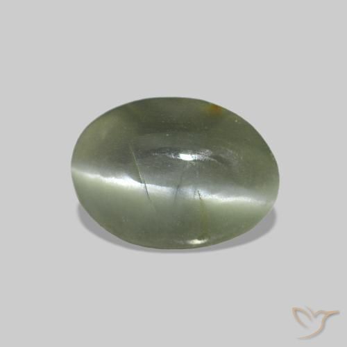 0.50캐럿 천연 회색 녹색 Cat's Eye Alexandrite, 타원형, 투명한