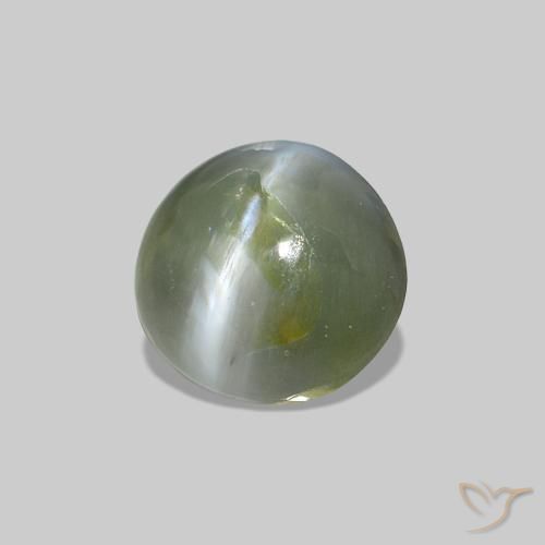 0.53캐럿 천연 미디엄 그린 Cat's Eye Alexandrite, 타원형, 불투명체
