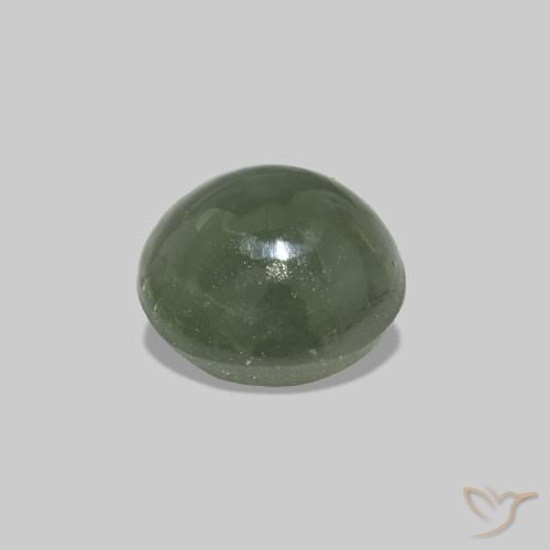 0.59캐럿 천연 미디엄 그린 Cat's Eye Alexandrite, 타원형, 불투명체