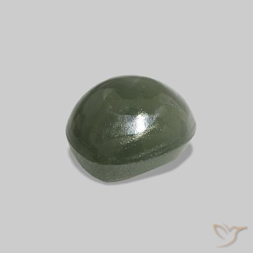 0.54캐럿 천연 미디엄 그린 Cat's Eye Alexandrite, 타원형, 불투명체