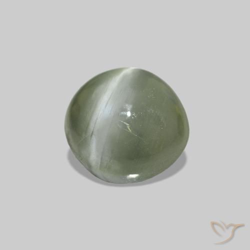 0.60캐럿 천연 미디엄 그린 Cat's Eye Alexandrite, 타원형, 불투명체