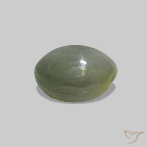 0.93캐럿 천연 회색 녹색 Cat's Eye Alexandrite, 타원형, 불투명체