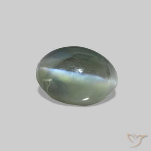 0.74캐럿 천연 녹색 Cat's Eye Alexandrite, 타원형, 불투명체