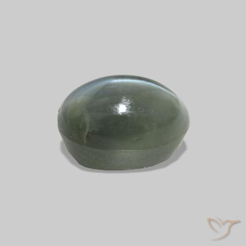 0.74캐럿 천연 녹색 Cat's Eye Alexandrite, 타원형, 불투명체