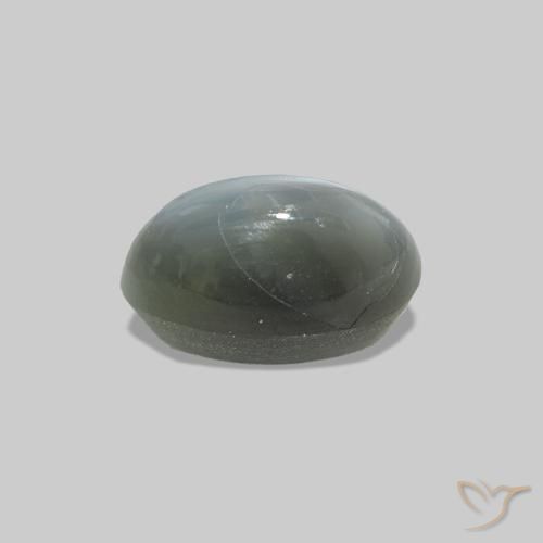 0.71캐럿 천연 미디엄 그레이 Cat's Eye Alexandrite, 타원형, 불투명체
