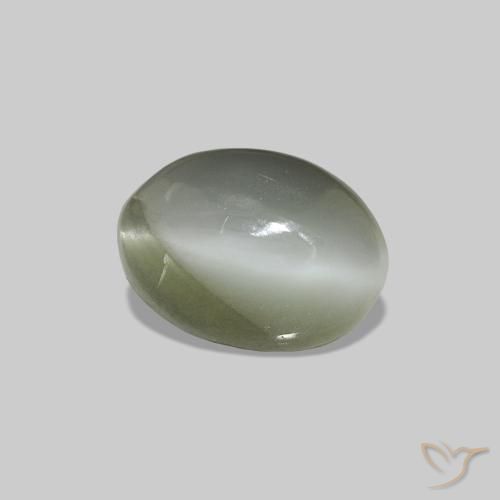 0.61캐럿 천연 회색 녹색 Cat's Eye Alexandrite, 타원형, 불투명체