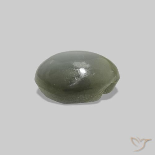 0.61캐럿 천연 회색 녹색 Cat's Eye Alexandrite, 타원형, 불투명체