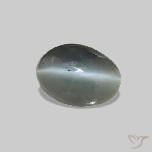 0.71캐럿 천연 미디엄 그레이 Cat's Eye Alexandrite, 타원형, 불투명체