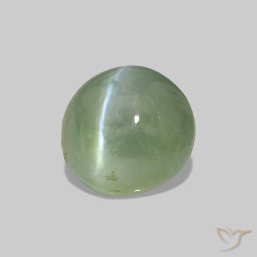 1.79캐럿 천연 미디엄 그린 Cat's Eye Alexandrite, 타원형, 불투명체