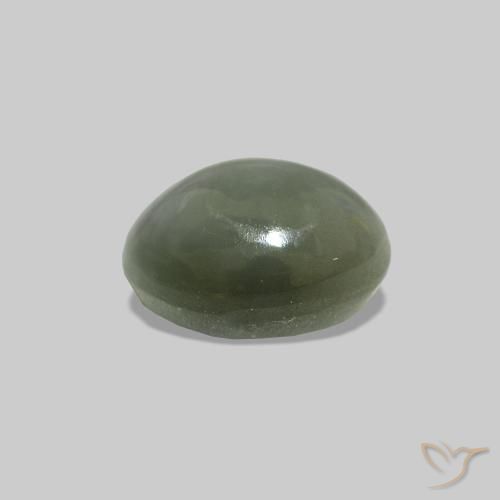 0.56캐럿 천연 미디엄 그린 Cat's Eye Alexandrite, 타원형, 불투명체