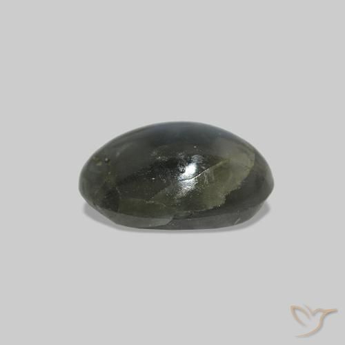 0.52캐럿 천연 옅은 녹색을 띤 회색 Cat's Eye Alexandrite, 타원형, 불투명체