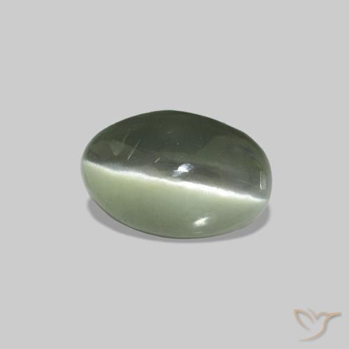 0.73캐럿 천연 회색 녹색 Cat's Eye Alexandrite, 타원형, 불투명체