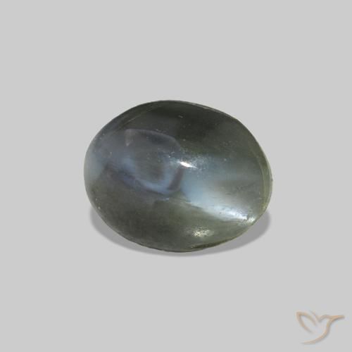 1.00캐럿 천연 옅은 녹색을 띤 회색 Cat's Eye Alexandrite, 타원형, 불투명체
