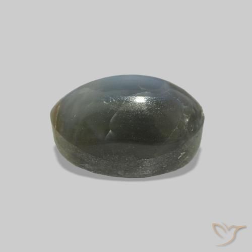 1.25캐럿 천연 옅은 녹색을 띤 회색 Cat's Eye Alexandrite, 타원형, 불투명체
