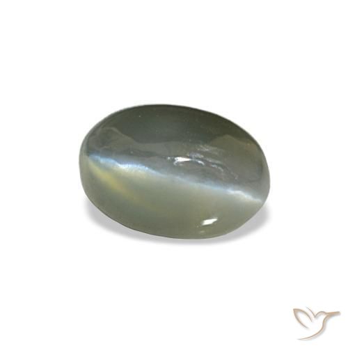 0.50캐럿 천연 옅은 녹색을 띤 회색 Cat's Eye Alexandrite, 타원형 컷, 5.1×3.5 mm, 불투명체