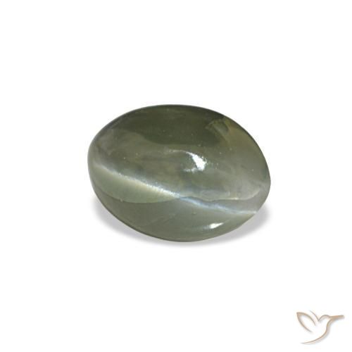 0.49캐럿 천연 미디엄 그레이 Cat's Eye Alexandrite, 타원형 컷, 5.3×3.7 mm, 불투명체