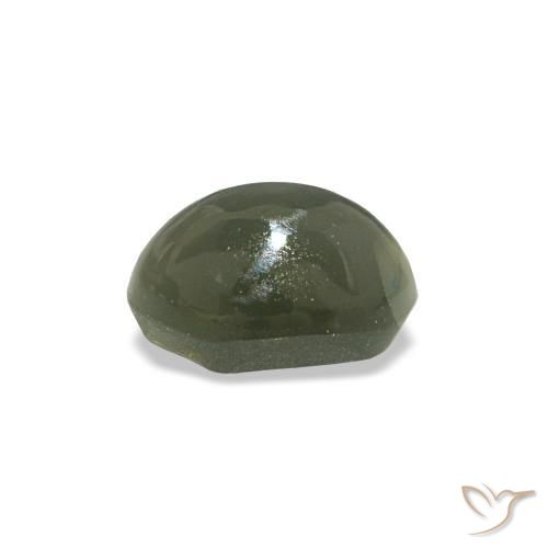 0.53캐럿 천연 회색 녹색 Cat's Eye Alexandrite, 타원형 컷, 5.2×3.6 mm, 불투명체