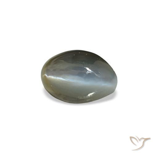0.52캐럿 천연 회색 녹색 Cat's Eye Alexandrite, 타원형 컷, 5×3.4 mm, 불투명체