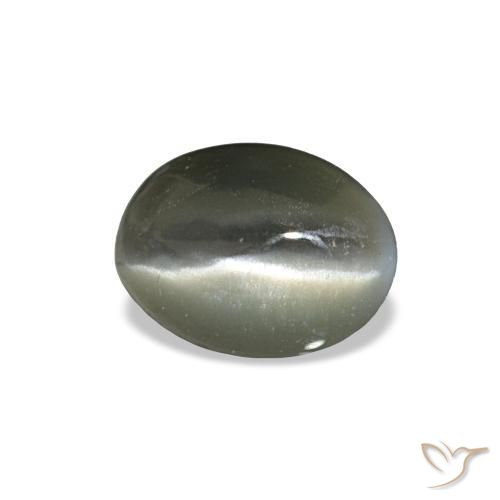 0.42캐럿 천연 스틸 그레이 Cat's Eye Alexandrite, 타원형 컷, 5.2×3.9 mm, 불투명체