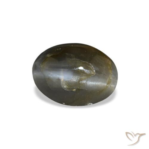 0.48캐럿 천연 스틸 그레이 Cat's Eye Alexandrite, 타원형 컷, 5.6×4.2 mm, 불투명체