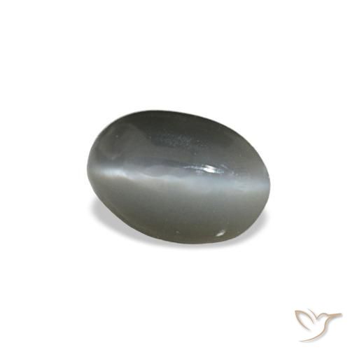 0.33캐럿 천연 미디엄 그레이 Cat's Eye Alexandrite, 타원형 컷, 5×3.4 mm, 불투명체