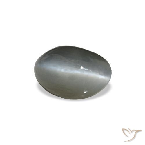 0.40캐럿 천연 미디엄 그레이 Cat's Eye Alexandrite, 타원형 컷, 4.6×3.1 mm, 불투명체