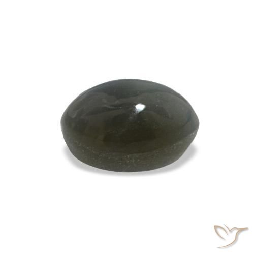 0.40캐럿 천연 미디엄 그레이 Cat's Eye Alexandrite, 타원형 컷, 4.6×3.1 mm, 불투명체