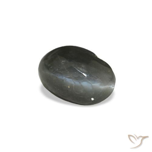 0.41캐럿 천연 어두운 회색 Cat's Eye Alexandrite, 타원형 컷, 4.8×3.3 mm, 불투명체