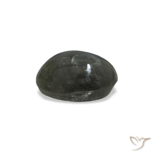 0.41캐럿 천연 어두운 회색 Cat's Eye Alexandrite, 타원형 컷, 4.8×3.3 mm, 불투명체