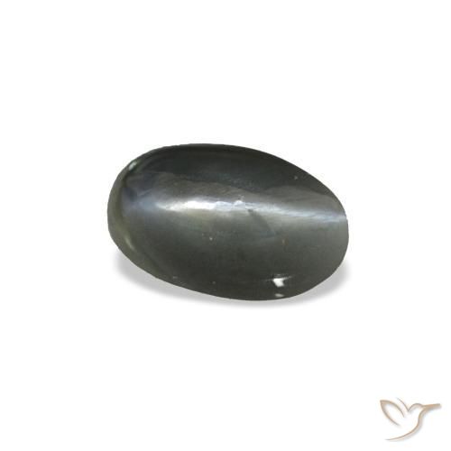 0.43캐럿 천연 어두운 회색 Cat's Eye Alexandrite, 타원형 컷, 5.3×3.3 mm, 불투명체