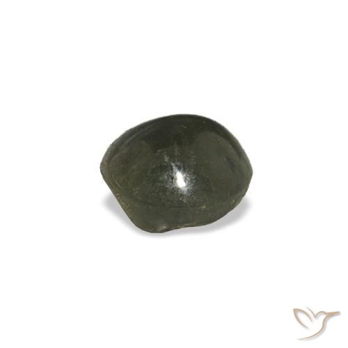 0.66캐럿 천연 초록빛이 도는 회색 Cat's Eye Alexandrite, 라운드 컷, 4.86 mm, 불투명체