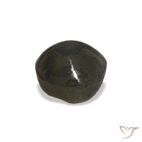 1.92캐럿 천연 어두운 회색 Cat's Eye Alexandrite, 라운드 컷, 6.49 mm, 불투명체