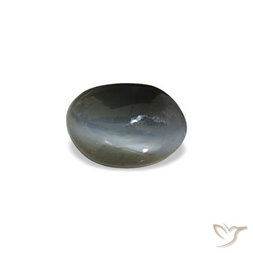 0.45캐럿 천연 옅은 녹색을 띤 회색 Cat's Eye Alexandrite, 타원형 컷, 5.2×3.6 mm, 불투명체