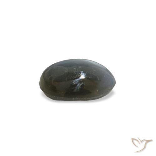 0.45캐럿 천연 옅은 녹색을 띤 회색 Cat's Eye Alexandrite, 타원형 컷, 5.2×3.6 mm, 불투명체