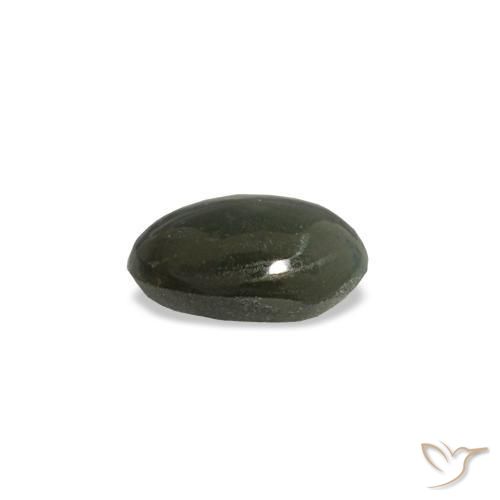 0.39캐럿 천연 옅은 녹색을 띤 회색 Cat's Eye Alexandrite, 타원형 컷, 5.1×3.7 mm, 불투명체