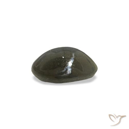 0.47캐럿 천연 옅은 녹색을 띤 회색 Cat's Eye Alexandrite, 타원형 컷, 5.5×3.7 mm, 불투명체
