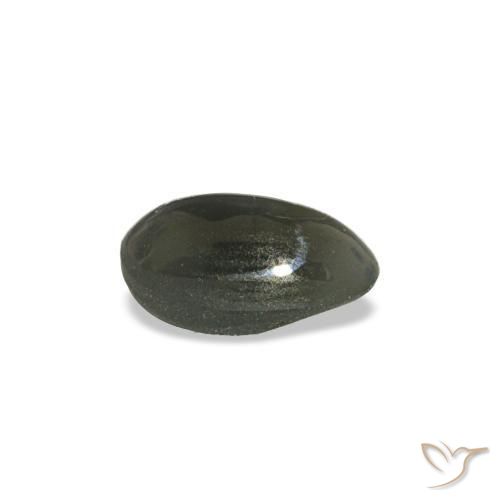 0.47캐럿 천연 옅은 녹색을 띤 회색 Cat's Eye Alexandrite, 타원형 컷, 5.5×4 mm, 불투명체