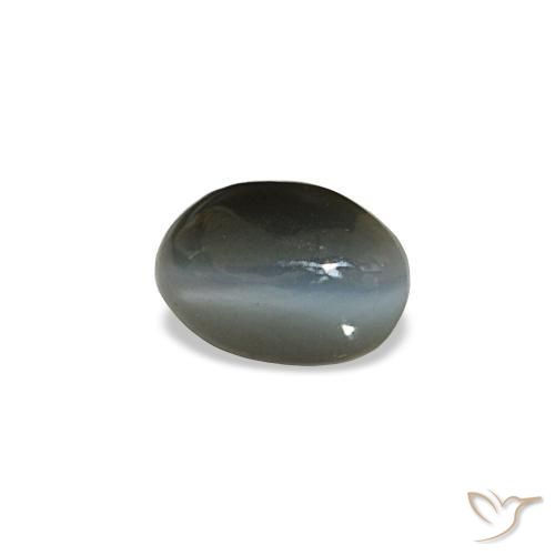 0.50캐럿 천연 미디엄 그레이 Cat's Eye Alexandrite, 타원형 컷, 5.2×3.5 mm, 불투명체