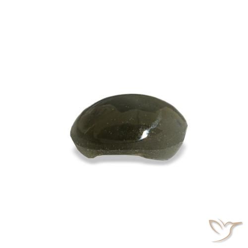 0.45캐럿 천연 미디엄 그레이 Cat's Eye Alexandrite, 타원형 컷, 5×3.9 mm, 불투명체
