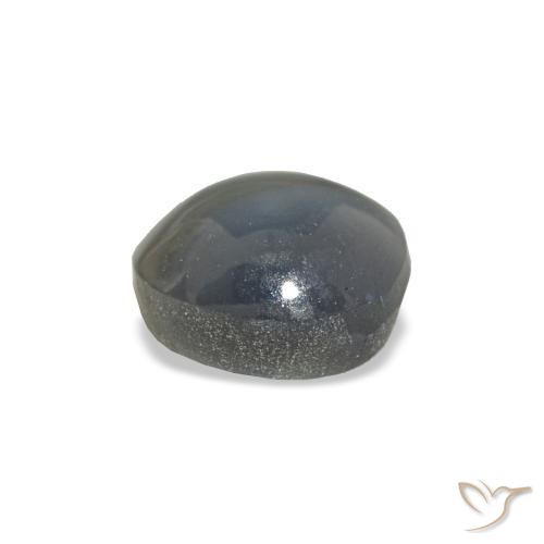 0.88캐럿 천연 미디엄 그레이 Cat's Eye Alexandrite, 타원형 컷, 5.5×5.4 mm, 불투명체
