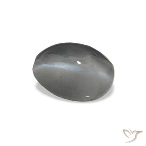 1.03캐럿 천연 미디엄 그레이 Cat's Eye Alexandrite, 타원형 컷, 6.3×4.3 mm, 불투명체